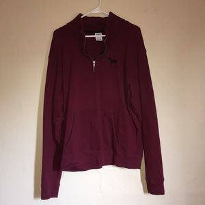 PINK Quarter-zip, maroon